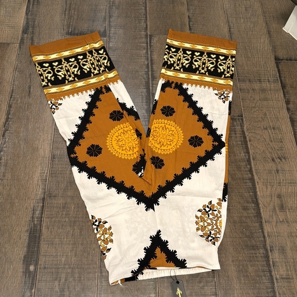 NWT MITARA HIGH WAIST WIDE LEG PRINTED LINEN PANTS SIZE M - Picture 5 of 16